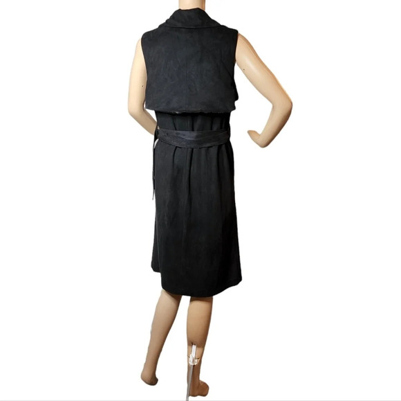 Alythea suede long  belted cardigan vest. - Picture 7 of 16